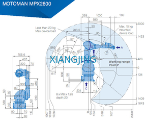Industrieroboter-Arm YASKAWA MPX2600 für das Malen 15kg Arm-Robotern von der Nutzlasten-2000mm