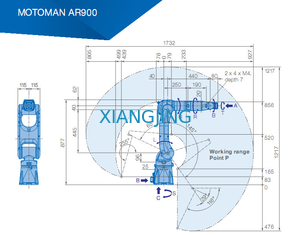 AR900 benutzte Yaskawa-Roboter für Arm-Schweißens-Roboter der Bogen-Schweißer-7kg der Nutzlasten-927mm